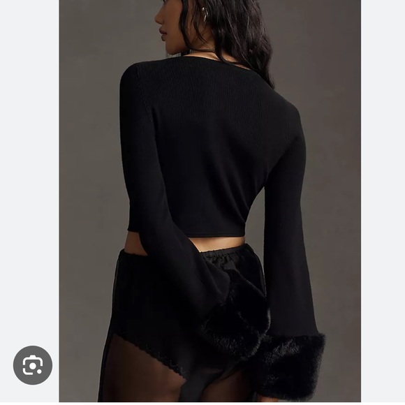 NWT Maeve anthropology fuzzy cuff micro cardigan - Picture 3 of 8